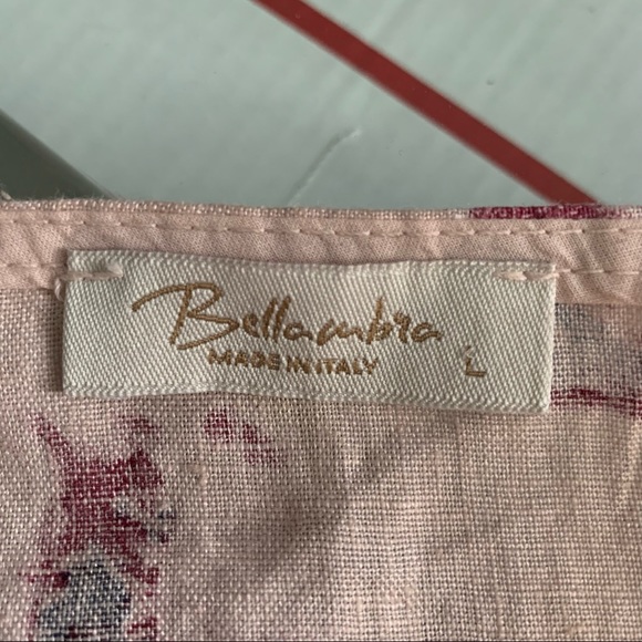 BELLAMBRA DUSTY PINK FLORAL LINEN MIDI DRESS SIZE L - Picture 10 of 10